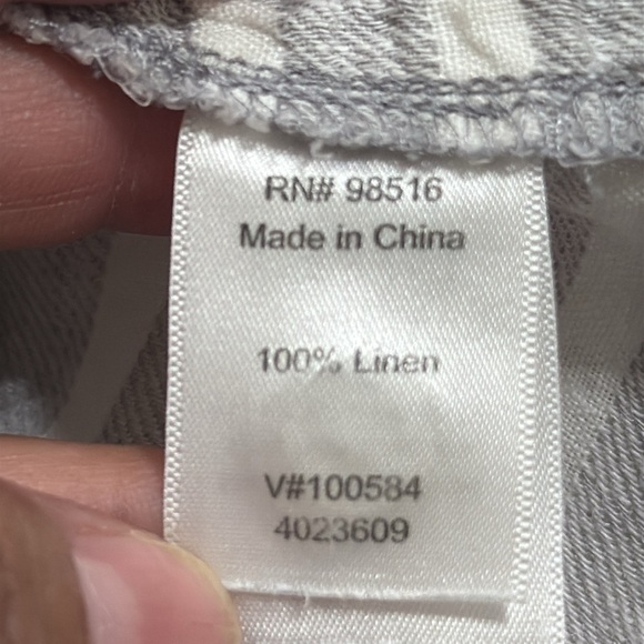 (T4) Coldwater Creek Women's 100% Linen Striped V-Neck Beach Tunic Top, Size 2X - Picture 11 of 12